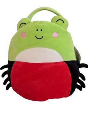 Squishmallow Wendy the Spider Frog Plush Trick or Treat Pail 12” Black Green Red